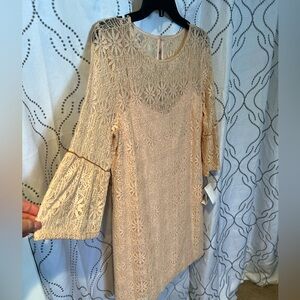 Jessica Simpson Elegant Lace Cream Dress new with tags. Peach /cream color